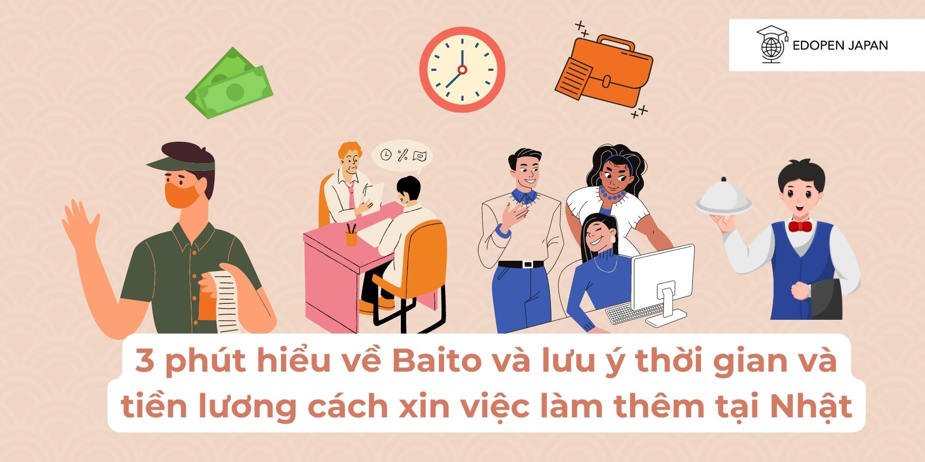 Ảnh minh họa bài viết 3 phút hiểu về Baito và lưu ý thời gian và tiền lương cách xin việc làm thêm tại Nhật trên Mokumoku