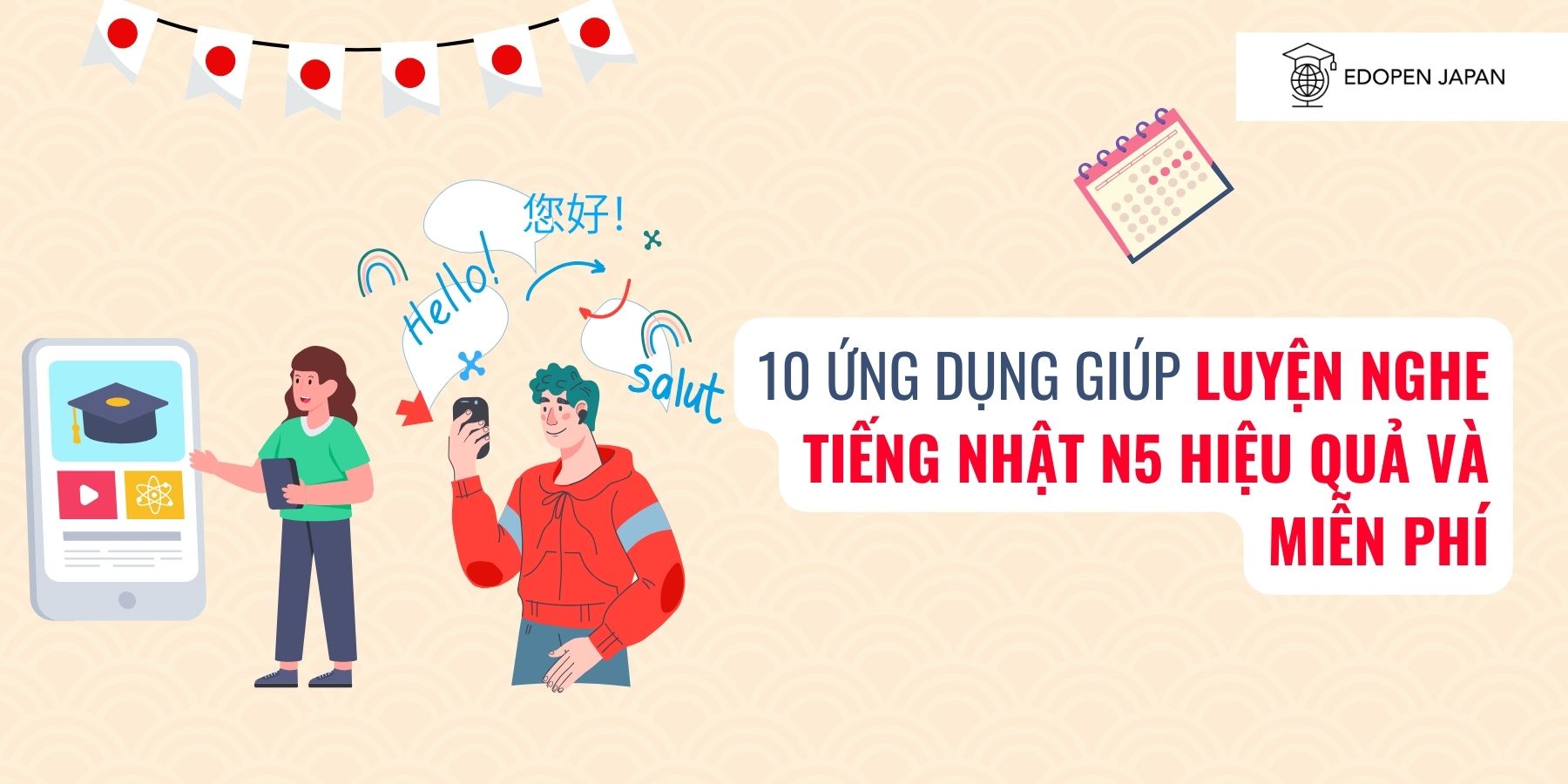 Ảnh minh họa bài viết 10 ứng dụng giúp luyện nghe tiếng Nhật N5 hiệu quả và MIỄN PHÍ trên Mokumoku